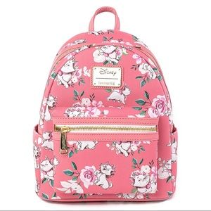 Exclusive Loungefly Disney The Aristocats Marie Pink Floral AOP Mini Backpack